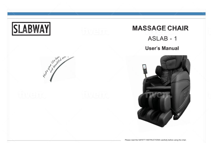 Slabway massage shop chair manual
